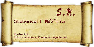 Stubenvoll Mária névjegykártya